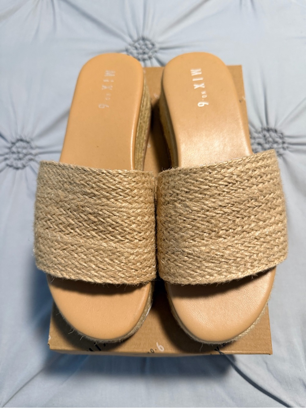 Mix No. 6 Tan Woven Slide Mules